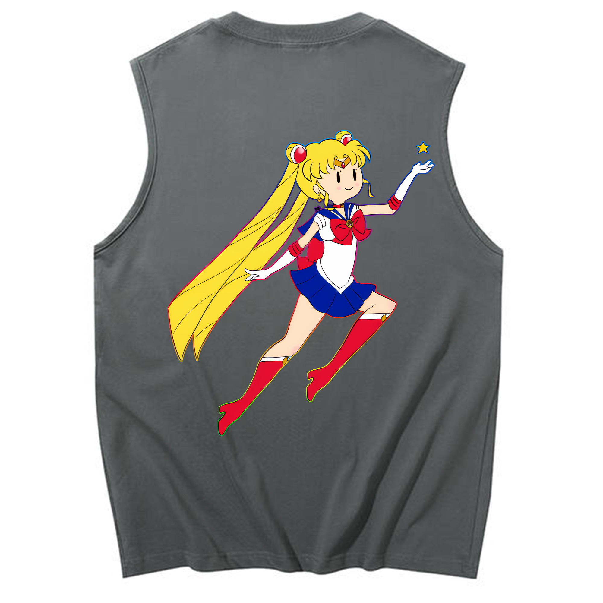 （画像用） 美少女戦士セーラームーン 月野 うさぎ つきの うさぎ Sailor Moon Tsukino Usagi コットン100％タンクトップ（背面プリント）